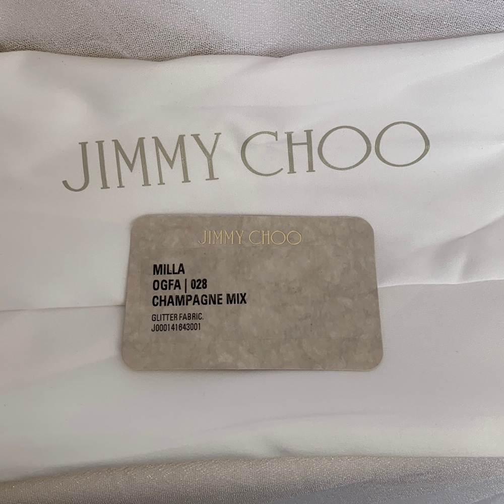 Brand New Jimmy Choo Milla Crossbody Clutch Champagne Glitter - Picture 7 of 7